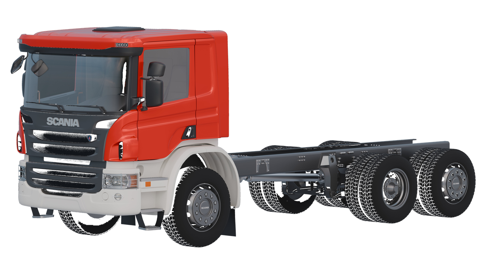 Scania P-series 2008-2014 Chassis 6x4 3D model