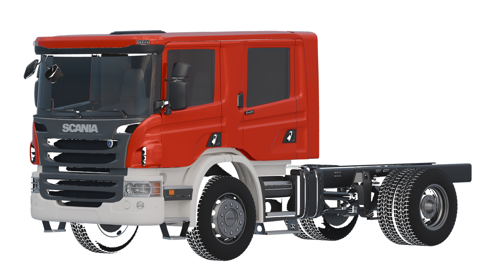 Scania P-series 2008-2014 CrewCab 3D model front view render