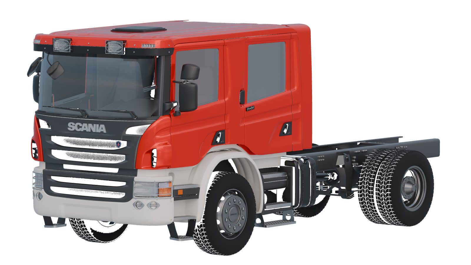 Scania P-series 2008-2014 CrewCab v2 3D model front view