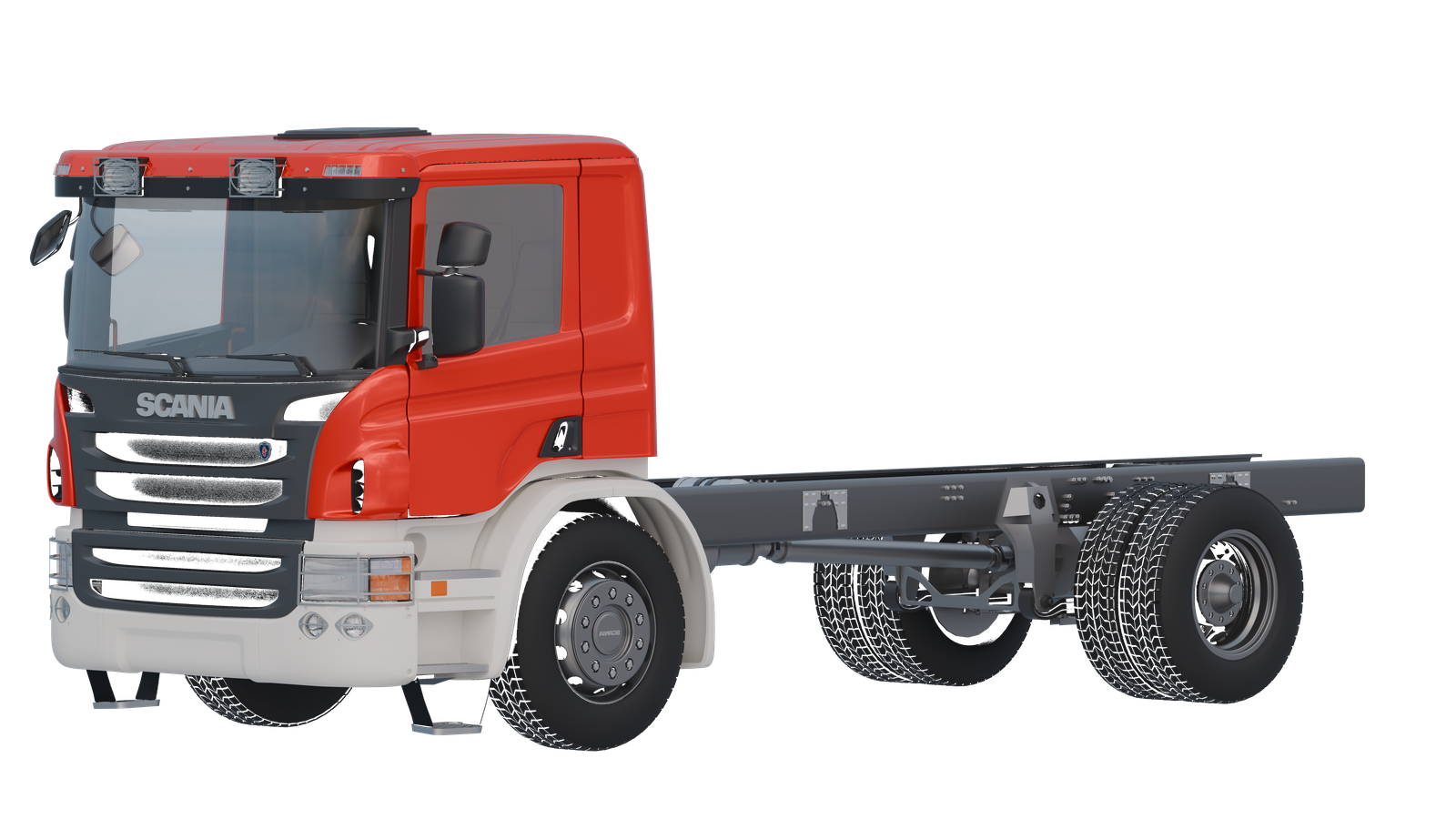 Scania P-series 2008-2014 SingleCab Chassis 4x4 v1 3D model