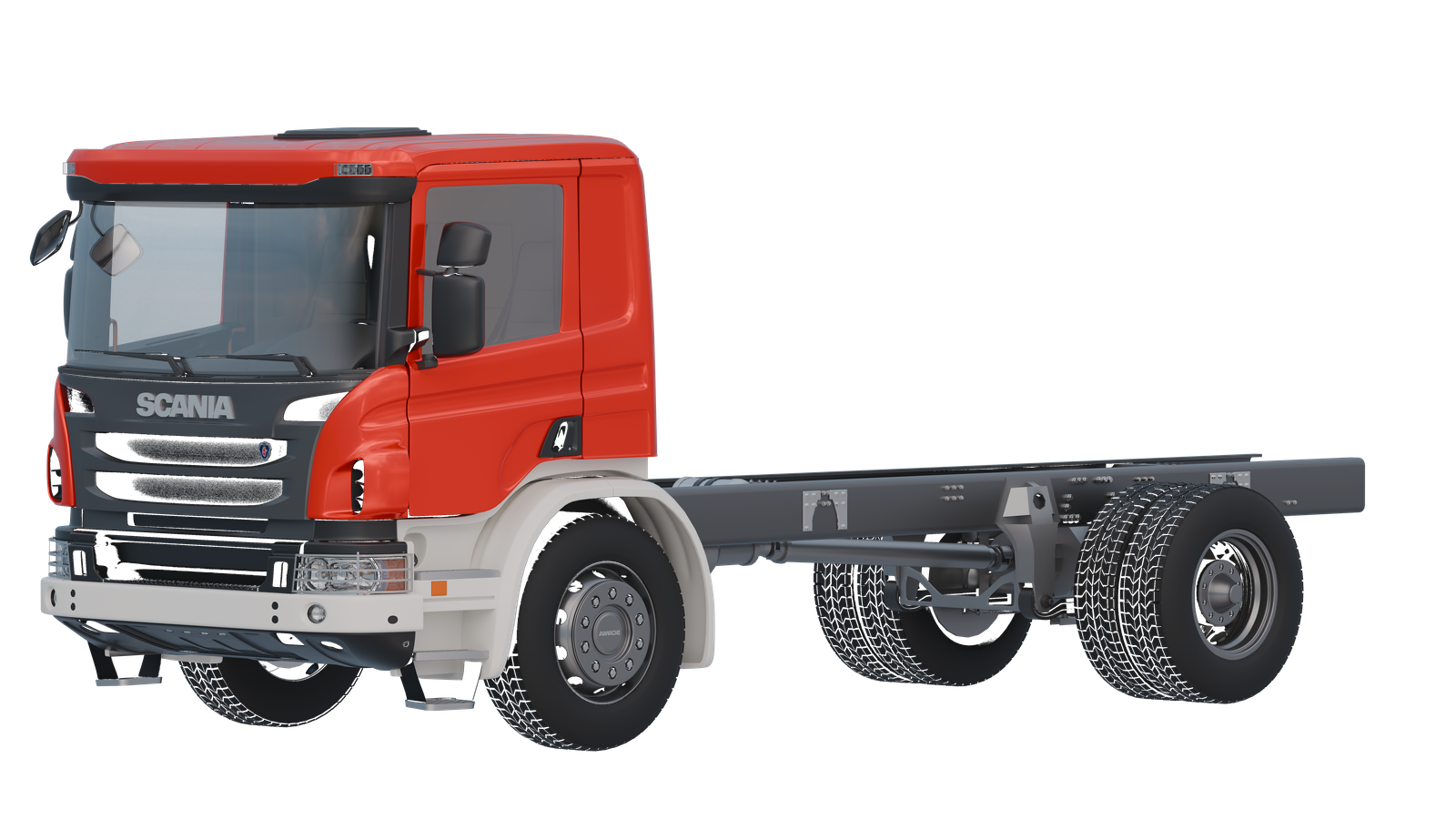 Scania P-series 2008-2014 SingleCab Chassis 4x4 v3 3D model