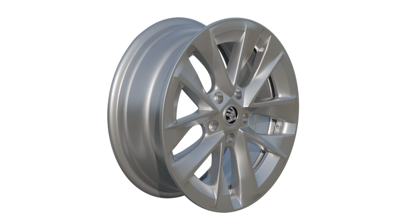 Skoda alloy wheel rim 3D model thumbnail